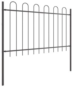 vidaXL Φράκτης Κήπου με Θόλο, Γκρι, 15.3x0.8 μ, Χάλυβας