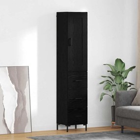 Highboard Μαύρη Οξυά 34,5 x 34 x 180 εκ. Επεξεργασμένο ξύλο