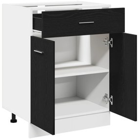 vidaXL Μαύρο Ερμάρι με Συστήματα Στάθμης - 60x46x81.5 εκ Φτιαγμένο από Επεξεργασμένο Ξύλο