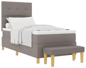 vidaXL Κρεβάτι με Τάπητα και Στρώμα & Πάγκο Ταμπά 100x200 εκ. Υφάσματος