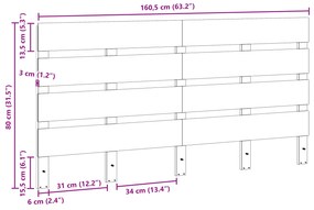 vidaXL Κεφαλάρι Καρυδί 160 εκ Solid Wood Πεύκο