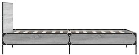 vidaXL Πλαίσιο Κρεβατιού Γκρι Sonoma 90 x 190 εκ. Επεξ. Ξύλο &amp; Μέταλλο