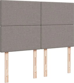 vidaXL Κρεβάτι Boxspring με Στρώμα Taupe 140x200 εκ. Υφασμάτινο