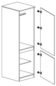 Ντουλάπα μονόφυλλη, 45/52/200 εκ., Modul 934, Genomax