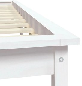 vidaXL Πλαίσιο Κρεβατιού Λευκό 200 x 200 εκ. από Μασίφ Ξύλο Πεύκου