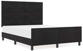 vidaXL Σκελετός Κρεβατιού με κεφαλάρι Μαύρο 140 x 190 cm Βελούδο