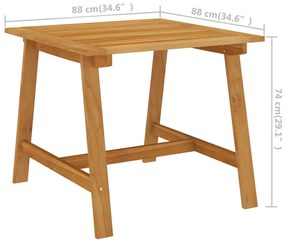 vidaXL Τραπεζαρία Κήπου 88 x 88 x 74 εκ. από Μασίφ Ξύλο Ακακίας