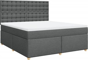 vidaXL Κρεβάτι Boxspring με Στρώμα Σκούρο Γκρι 180x200 εκ Υφασμάτιν