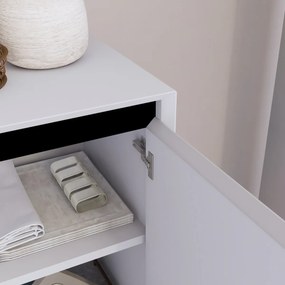 Stewehome Κονσόλα με πόδια και ράφια με πόρτες Λευκό 180x37x80 cm