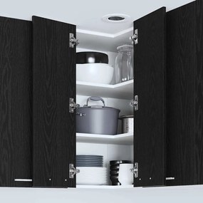 vidaXL Κρεμαστό ντουλάπι Μαύρος Δρυς και Λευκό 57 x 57 x 80 εκ.