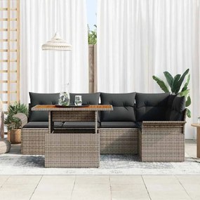 vidaXL Σετ Καναπέ Κήπου με μαξιλάρι 6 pcs Γκρι 100 x 55 x 73 εκ