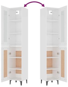 vidaXL Ντουλάπι Λευκός 34,5 x 34 x 180 εκ. από Επεξεργασμένο Ξύλο