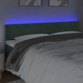 Κεφαλάρι Κρεβατιού LED Σκούρο Πράσινο 160x5x78/88 εκ. Βελούδινο 3121389