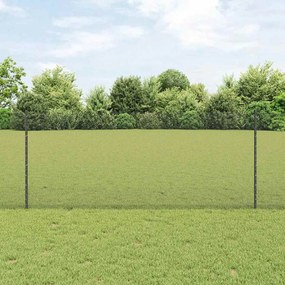 vidaXL Φράχτης με Στήλες. Γκρι 1 x 25 m Ατσάλι