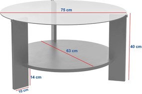 Coffee Table Clara - Walnut, Transparent Walnut
Transparent