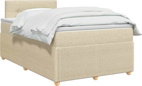 vidaXL Κρεβάτι box spring με στρώμα Κρεμ 120 x 200 cm Ύφασμα