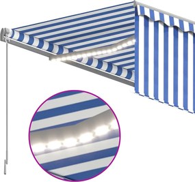 vidaXL Χειροκίνητη τέντα με ηλιακό LED 3,5 x 2,5 m