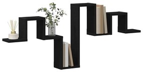 vidaXL Ράφι Τοίχου Μαύρο Δρυς 104,5x10x43 εκ. Επεξεργασμένο Ξύλο