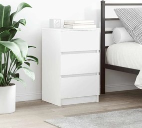 vidaXL Κομοδίνο με 3 συρτάρια Λευκό 39x35x65 εκ.