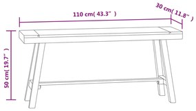 vidaXL Παγκάκι 110 εκ. από Μασίφ Ξύλο Teak