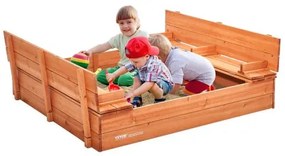 VEVOR Wooden Sandbox Sand Box Sand Pit with Bottom Liner for Outdoor Ages 3-12