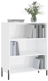 vidaXL Ραφιέρα Γυαλιστερό Λευκό 69,5 x 32,5 x 90 εκ. από Επεξεργ. Ξύλο