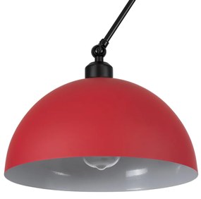 GloboStar LOTUS RED 00938 Μοντέρνο Φωτιστικό Οροφής Μονόφωτο Κόκκινο Ματ Μεταλλικό Καμπάνα Φ30 x Y21cm - 00938