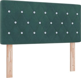 vidaXL Κρεβάτι box spring με στρώμα Σκούρο Πράσινο 120 x 190 cm