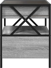 vidaXL Τραπεζάκι Άπειρο Φως LED Γκρι Sonoma 40x40x51 εκ.