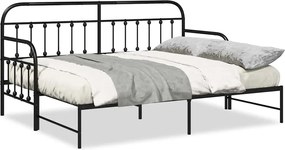 vidaXL Σκελετός κρεβατιού ημέρας Μαύρο 80 x 200 cm
