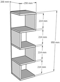 Ραφιέρα επιδαπέδια Pratel pakoworld σε oak απόχρωση 25x27x95εκ (1 τεμάχια)