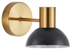 Απλίκα Φωτιστικό Τοίχου 1xE27 Καμπάνα Adept Homelighting-77-8309-Μαύρο-Χρυσό 77-8309