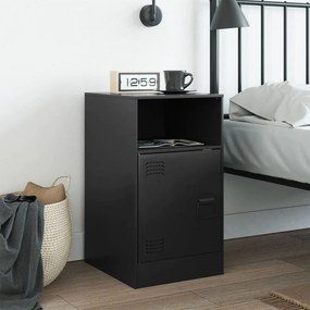 vidaXL Κομοδίνο Μαύρο 34,5x39x62 εκ. από Χάλυβα