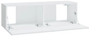 vidaXL Έπιπλα Τηλεόρασης 4 τεμ. Λευκά 100 x 30 x 30εκ.