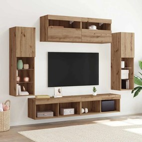 vidaXL Σετ τοίχου για τηλεόραση 6 pcs artisan δρυς 30.5 x 30 x 102 εκ