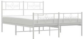 vidaXL Πλαίσιο Κρεβατιού με Κεφαλάρι&amp;Ποδαρικό Λευκό 120x200εκ. Μέταλλο