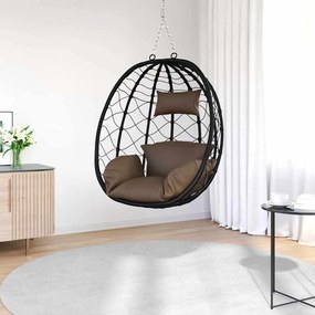 vidaXL Κρεμαστή καρέκλα αυγό Καφέ 91.5 x 60 x 110 εκ. συνθετικό ρατάν