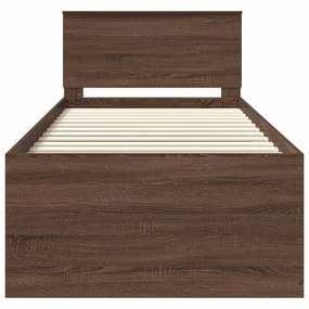 vidaXL Σκελετός Κρεβατιού Καφέ δρυς 75 x 190 cm Επεξεργασμένο ξύλο