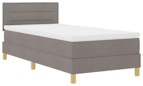 vidaXL Κρεβάτι με Βάση με Στρώμα & LED Ταμπά 100x200 εκ Ύφασμα