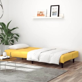 vidaXL Καναπές Κρεβάτι Διθέσιος Κίτρινος Βελούδινος