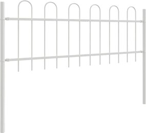 vidaXL Φράχτης Κήπου 6 pcs Λευκό 10,2 x 0,6 μ Ατσάλι με Πούδρα