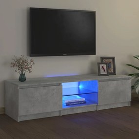 Έπιπλο Τηλεόρασης με LED Γκρι Σκυροδέματος 140x40x36 εκ.