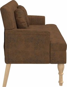vidaXL Παγκάκι με Μαξιλάρια Καφέ 113x64,5x75,5 εκ.