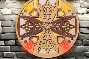 Intra απο ξύλο plywood 3mm-4mm πάχος 3D Mandala Led Light Δίασταση 30x30 cm INTRAFABR-97448842