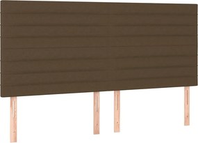 vidaXL Κρεβάτι Boxspring με Στρώμα Σκούρο Καφέ 180x200 εκ Υφασμάτινο