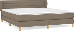 vidaXL Κρεβάτι Boxspring με Στρώμα Taupe 160x200 εκ. Υφασμάτινο