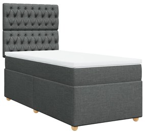 vidaXL Κρεβάτι Boxspring με Στρώμα Σκούρο Γκρι 80x200 εκ. Υφασμάτινο