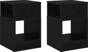 vidaXL End Table 2 pcs Μαύρη Οξυά 30,5 x 30 x 45 εκ Επεξεργασμένο ξύλο
