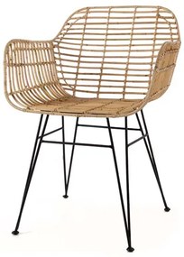 Καρέκλα Τραπεζαρίας με μπράτσα Marea Black legs (57x60x82) Soulworks 0300087