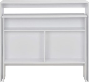 vidaXL Τραπέζι Μπαρ με 2 Επιφάνειες Λευκό 130 x 40 x 120 εκ.